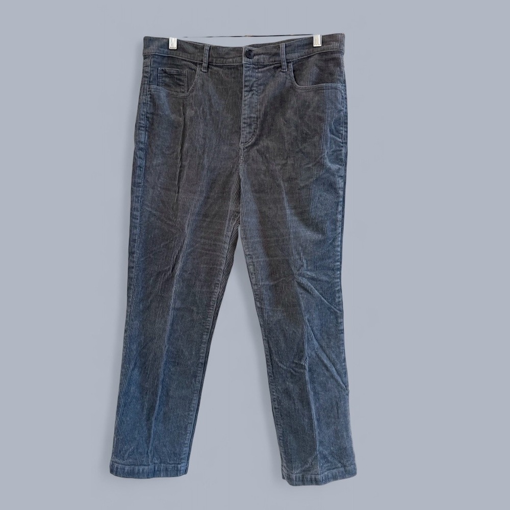 LOFT Gray Cotton Blend Plus Size 14 Women's Classic Casual‎ Corduroy Pants